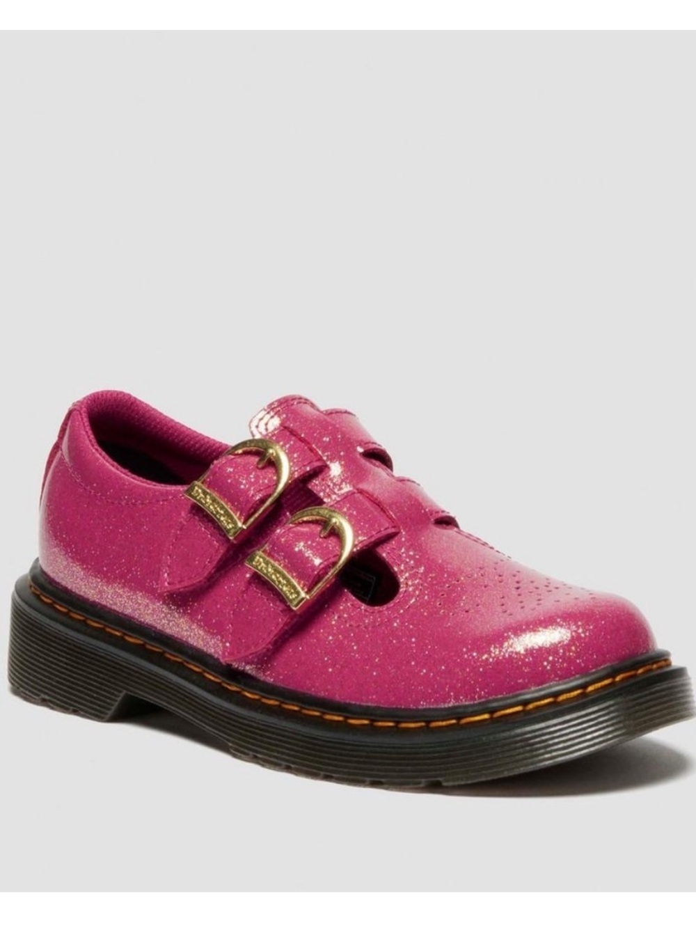 NEW Dr. Martens 8065 Big Kids Sz 6 Ladies Sz 7 Fuchsia/Silver/Gold Glitter Shoes